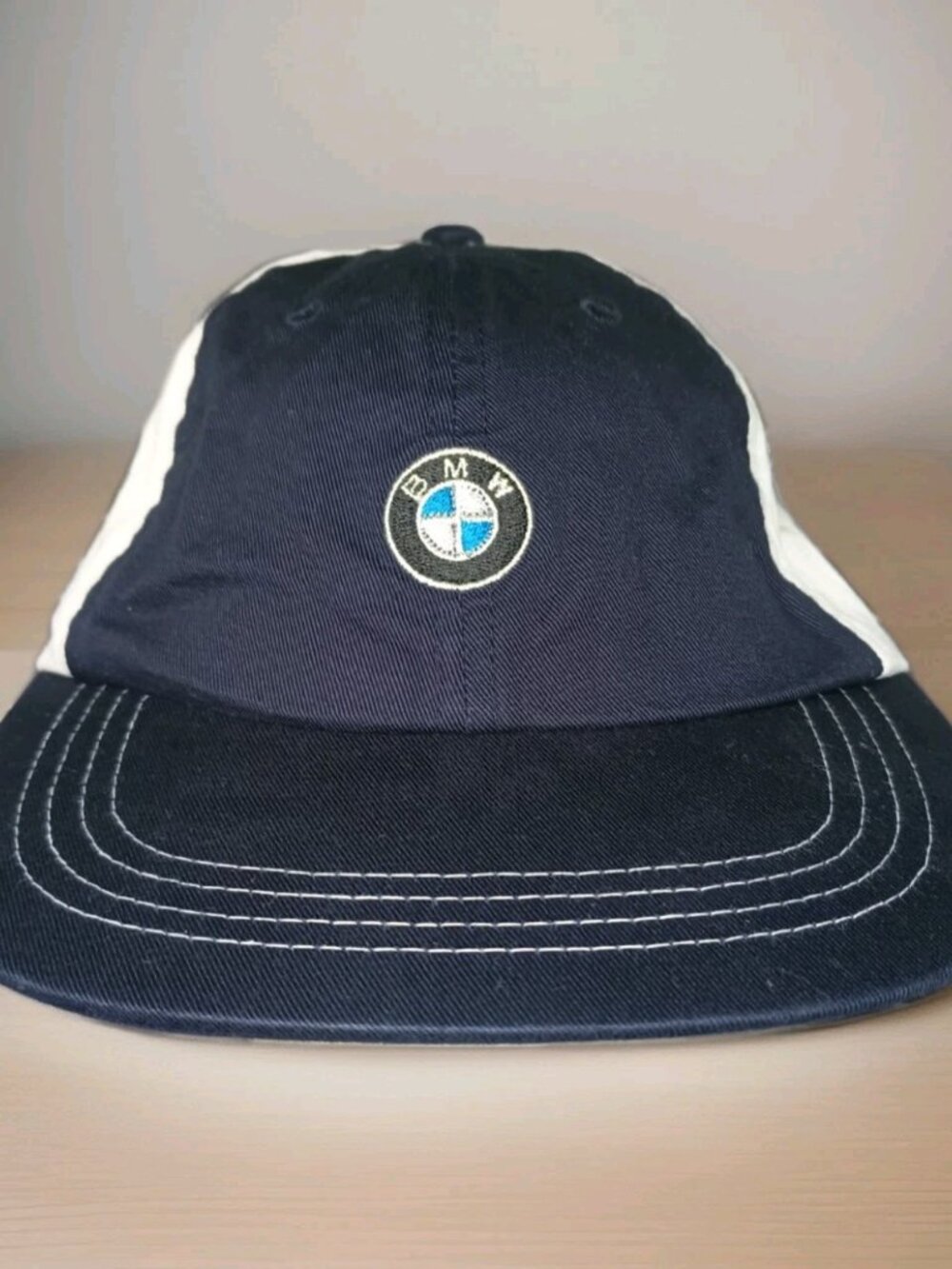 Vintage BMW Olympics Sponsored Hat Adjustable Blue & White USA